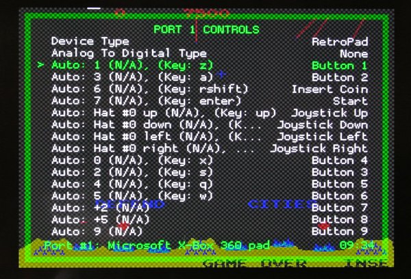 Map Controls in RetroPi Image
