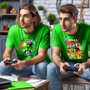 Cuphead Mugman and Murderous Mushroom T-Shirt